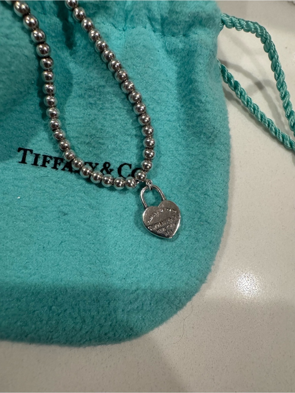 Tiffany & Co. Silver Heart Bead Bracelet - Picture 4 of 5
